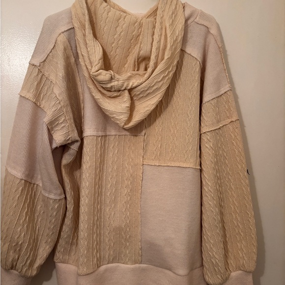 Women's Cream Hooded Sweater - Picture 2 of 2